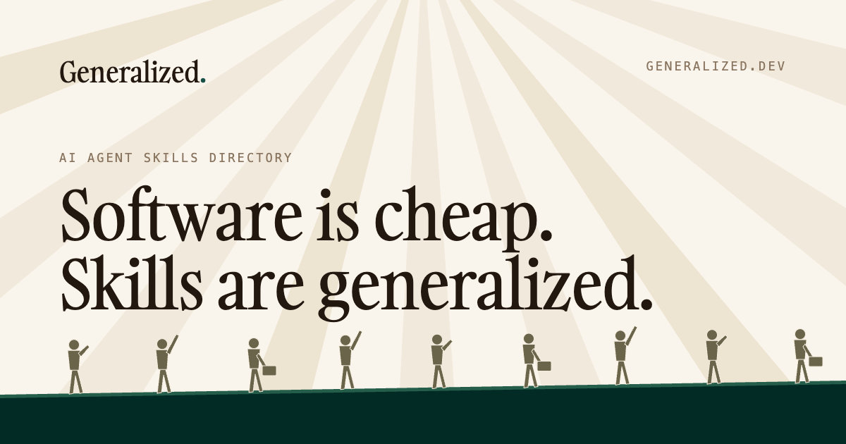 Show HN: Generalized – AI agent skills with community proof